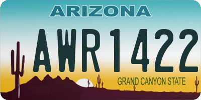 AZ license plate AWR1422