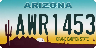 AZ license plate AWR1453