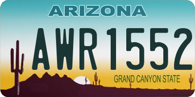 AZ license plate AWR1552