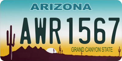 AZ license plate AWR1567