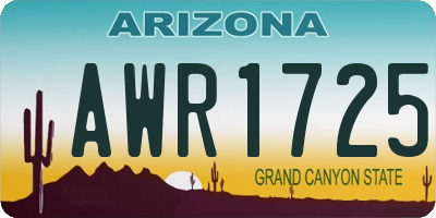 AZ license plate AWR1725