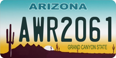 AZ license plate AWR2061