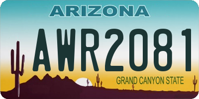 AZ license plate AWR2081
