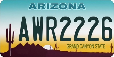 AZ license plate AWR2226