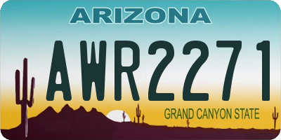 AZ license plate AWR2271