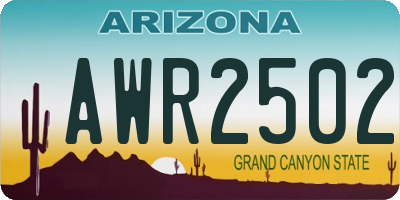 AZ license plate AWR2502