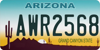AZ license plate AWR2568