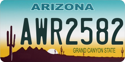 AZ license plate AWR2582