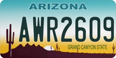 AZ license plate AWR2609