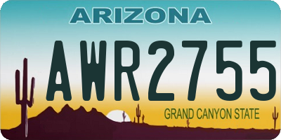 AZ license plate AWR2755