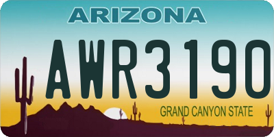 AZ license plate AWR3190