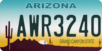 AZ license plate AWR3240