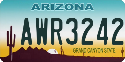 AZ license plate AWR3242