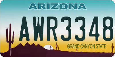 AZ license plate AWR3348