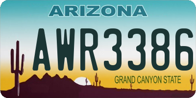 AZ license plate AWR3386
