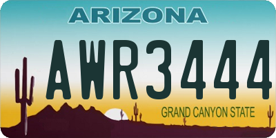 AZ license plate AWR3444