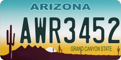 AZ license plate AWR3452