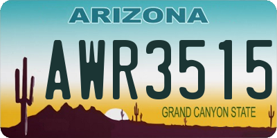AZ license plate AWR3515