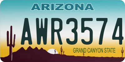 AZ license plate AWR3574