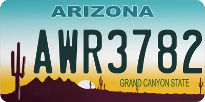 AZ license plate AWR3782