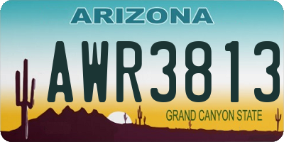 AZ license plate AWR3813