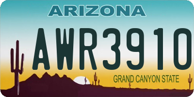 AZ license plate AWR3910