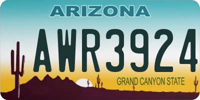 AZ license plate AWR3924