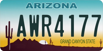 AZ license plate AWR4177