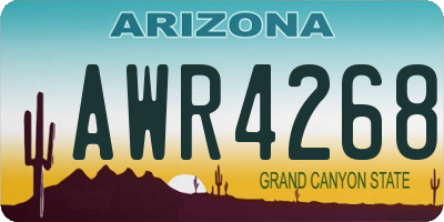 AZ license plate AWR4268
