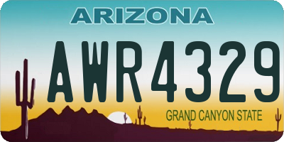 AZ license plate AWR4329