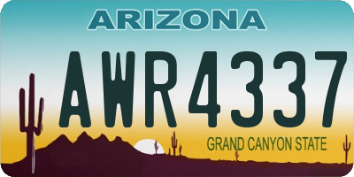 AZ license plate AWR4337