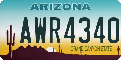 AZ license plate AWR4340