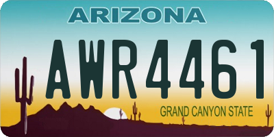 AZ license plate AWR4461