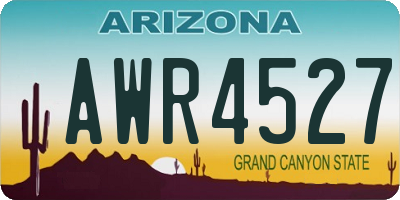 AZ license plate AWR4527