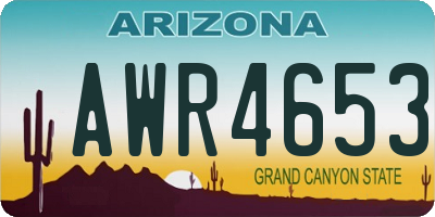 AZ license plate AWR4653