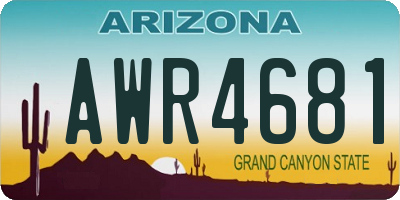 AZ license plate AWR4681