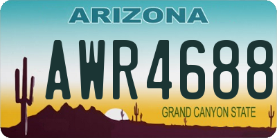 AZ license plate AWR4688