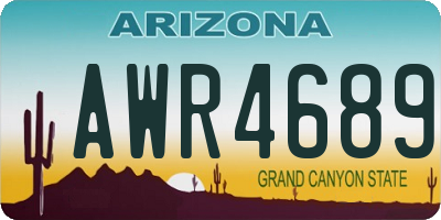 AZ license plate AWR4689