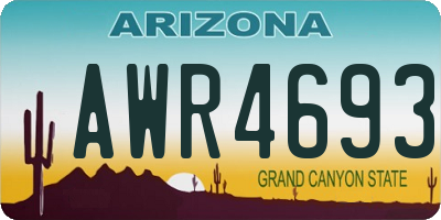 AZ license plate AWR4693