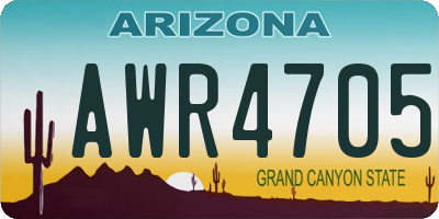 AZ license plate AWR4705
