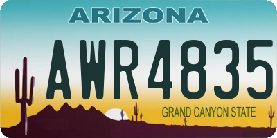 AZ license plate AWR4835