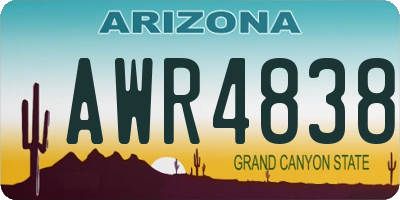 AZ license plate AWR4838