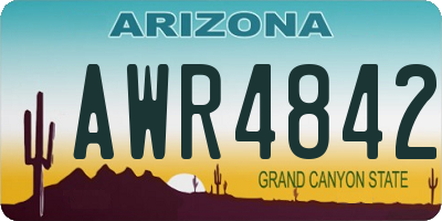 AZ license plate AWR4842
