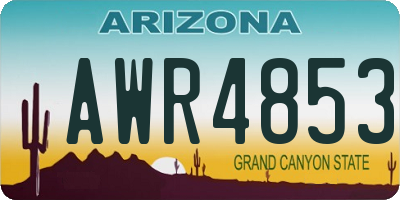 AZ license plate AWR4853