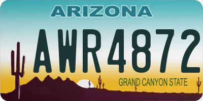AZ license plate AWR4872