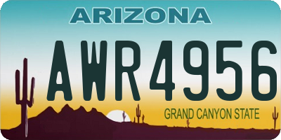 AZ license plate AWR4956