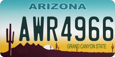 AZ license plate AWR4966