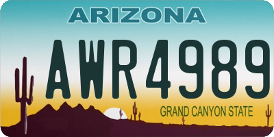 AZ license plate AWR4989
