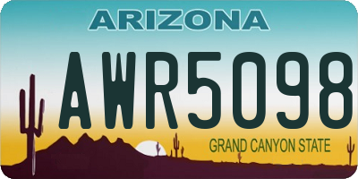 AZ license plate AWR5098