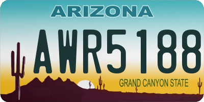 AZ license plate AWR5188